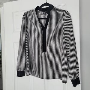 SHEIN Monochrome Striped Shirt